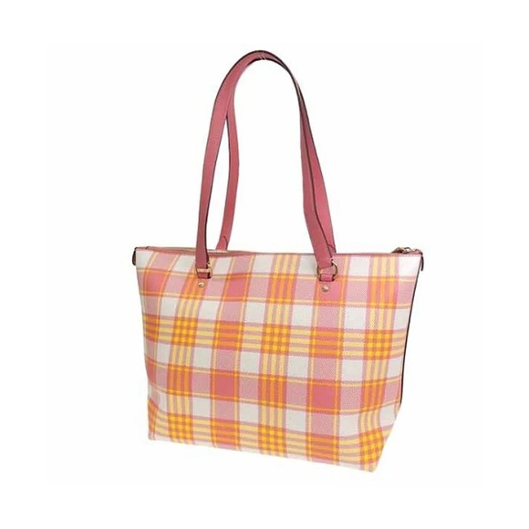 Coach Gallery Tote with Garden Plaid Print - Picture 3 of 5